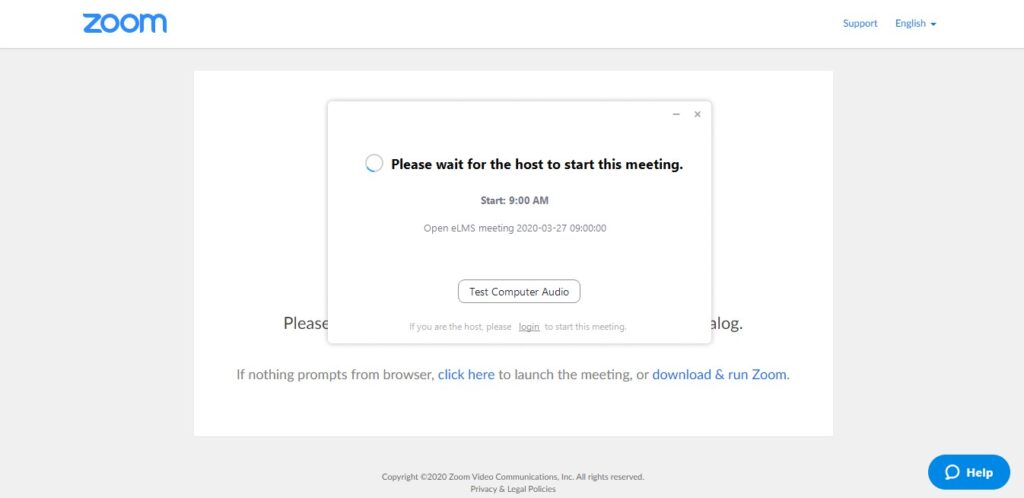 Student waiting for host