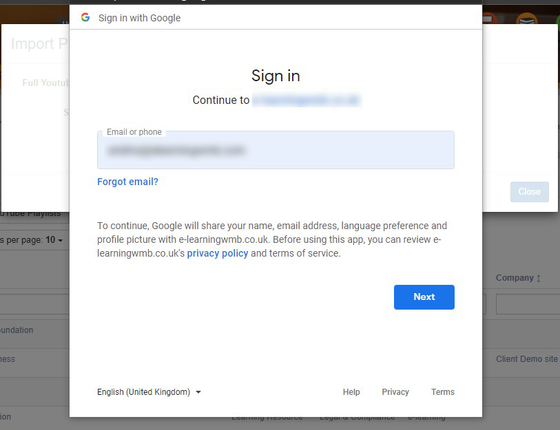 YouTube Signin
