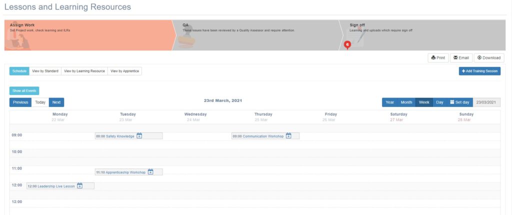 Blended Learning Calendar