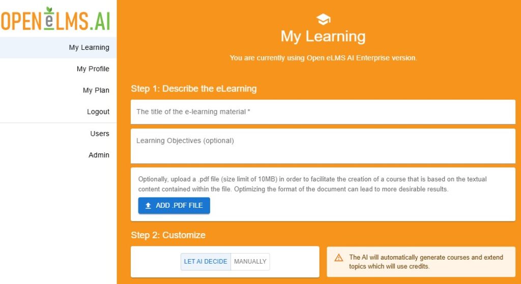 Generate eLearning in Minutes with Open eLMS AI